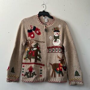KIKIT holiday knit cardigan sweater size M